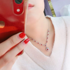 925 Silver Nutural Ruby Pendant Necklace Luxury High End Jewelry Designers Romantic Valentine Gifts Embellished with Diamond