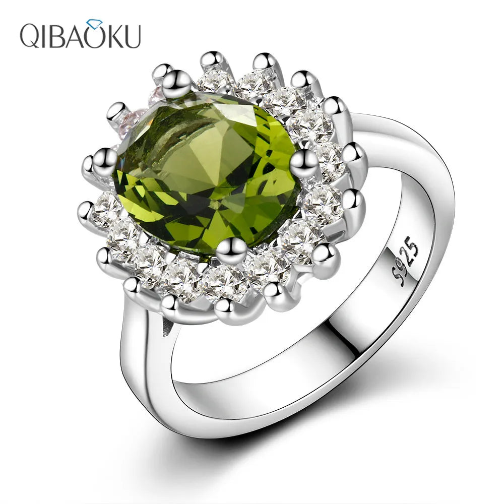 Vintage Peridot and Zircon Ring