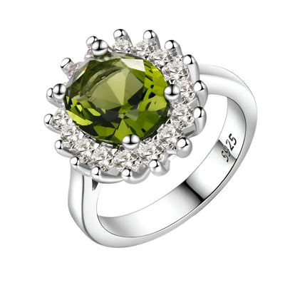 Vintage Peridot and Zircon Ring