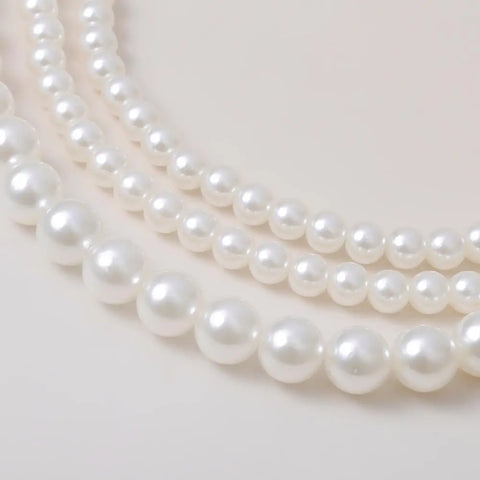 3-Piece Boho Multilayered Imitation Pearl Choker Set