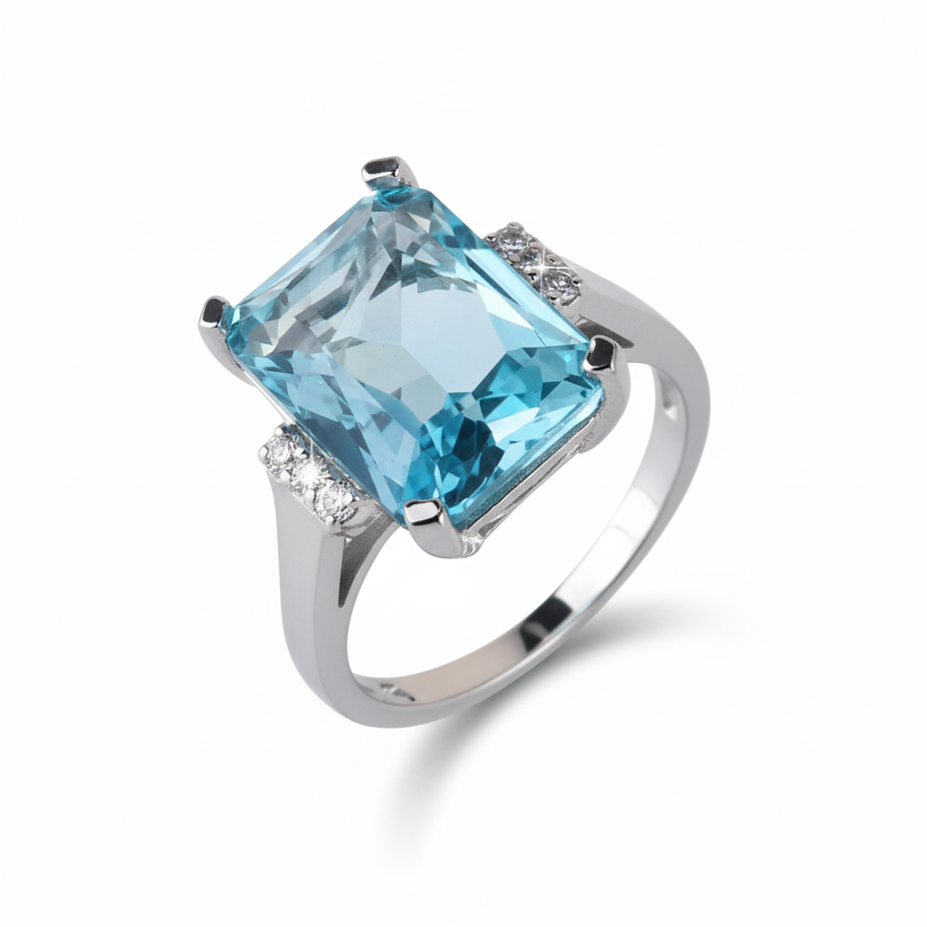 ZDADAN 925 Sterling Silver Charm Topaz Ring For Women Luxury Wedding Jewelry Party Gift