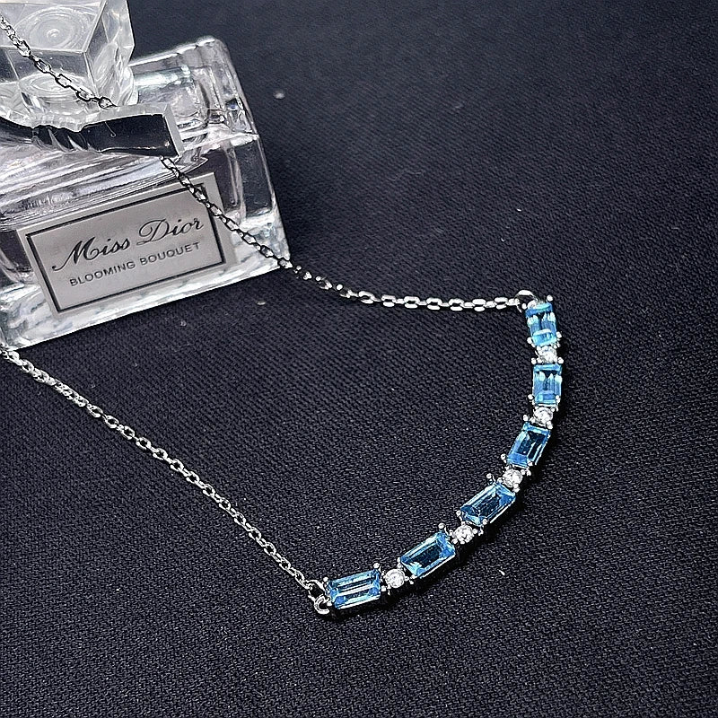 New natural Topaz necklaces with beautiful color and fashionable women's 925 Sterling Silver