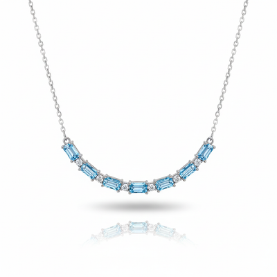 New natural Topaz necklaces with beautiful color and fashionable women's 925 Sterling Silver