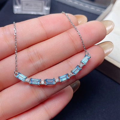 New natural Topaz necklaces with beautiful color and fashionable women's 925 Sterling Silver