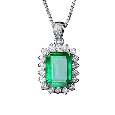 Natural Green Emerald Pendant for May Birthdays