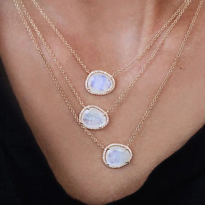 Asymmetry Stone Moonstone Necklace