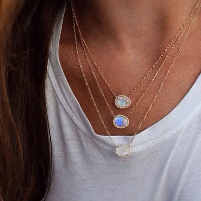 Asymmetry Stone Moonstone Necklace