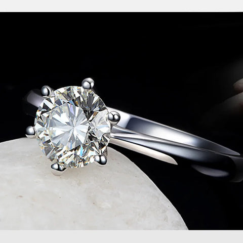 925 Sterling Silver Austrian Crystal Wedding Ring