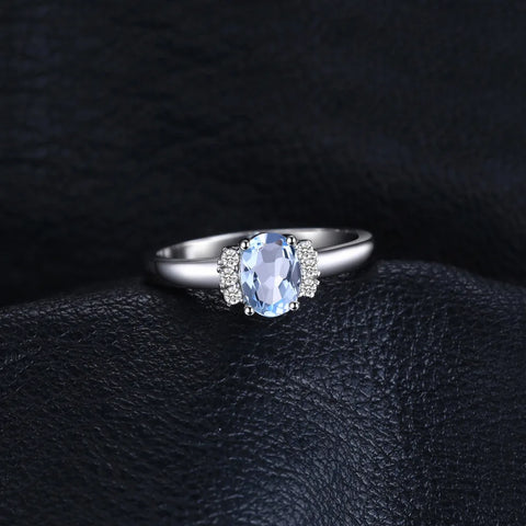 Natural Sky Blue Topaz Engagement Ring