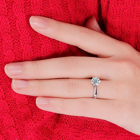 925 Sterling Silver Austrian Crystal Wedding Ring