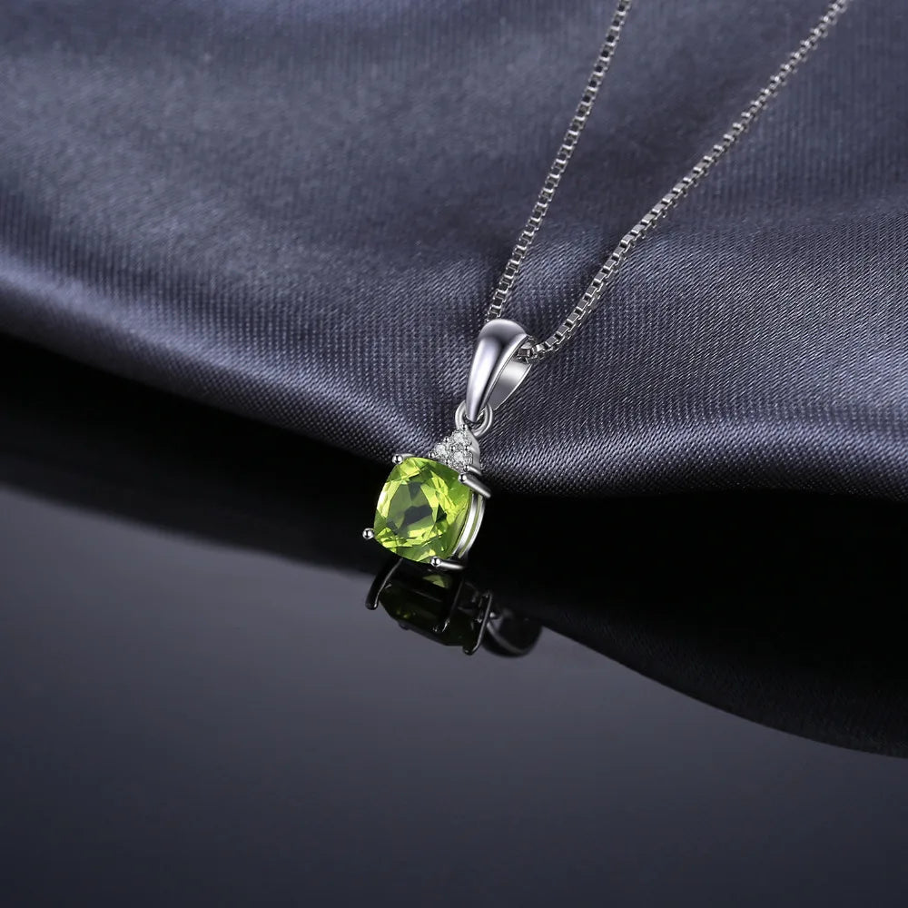 1.1ct Genuine Peridot 925 Sterling Silver Pendant