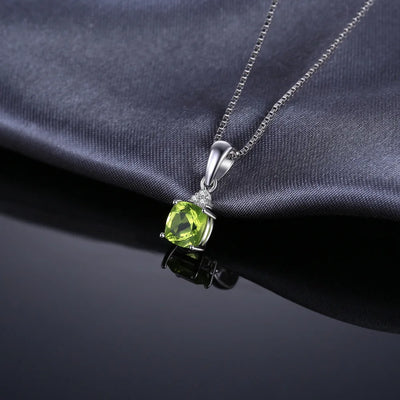 1.1ct Genuine Peridot 925 Sterling Silver Pendant