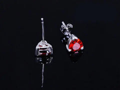 Red Garnet Heart High-grade Zircon Crystal Earrings For Women