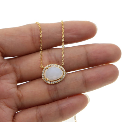 Asymmetry Stone Moonstone Necklace