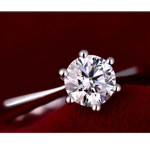 925 Sterling Silver Austrian Crystal Wedding Ring