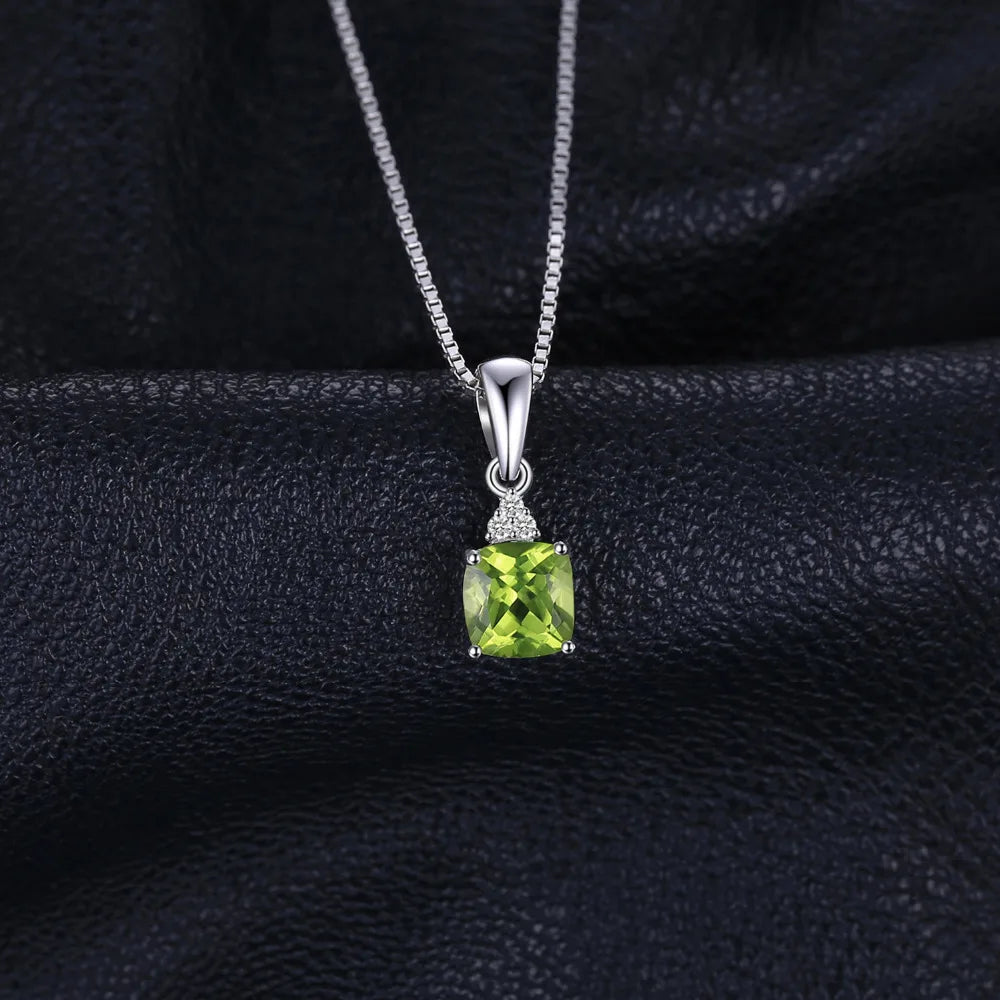 1.1ct Genuine Peridot 925 Sterling Silver Pendant