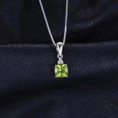 1.1ct Genuine Peridot 925 Sterling Silver Pendant