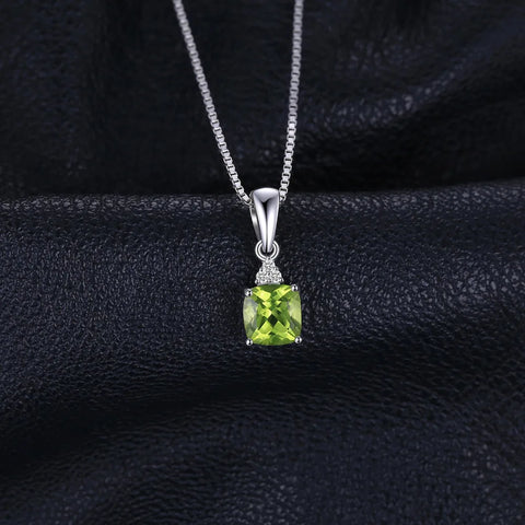 1.1ct Genuine Peridot 925 Sterling Silver Pendant