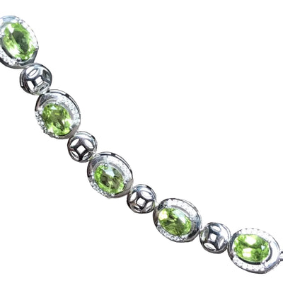 Natural peridot bracelet, beautiful mood, 925 silver, adjustable size