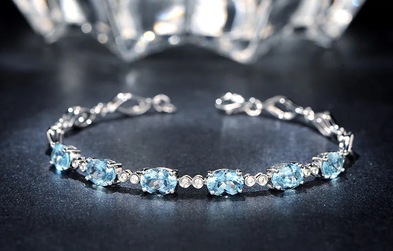 Aquamarine Charm Bracelet