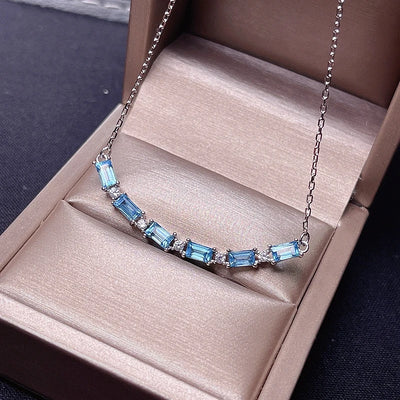 New natural Topaz necklaces with beautiful color and fashionable women's 925 Sterling Silver