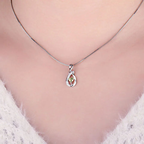 Infinity Love Genuine Peridot 925 Sterling Silver Pendant