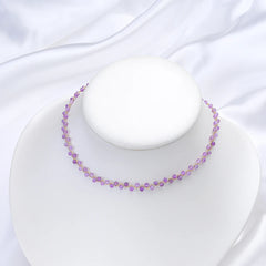 Lina Jw Natural Stone Necklace for Women Tourmaline/Fluorite/Amethyst Handwork Choker Jewelry Party/Wedding Design Luxury Gift
