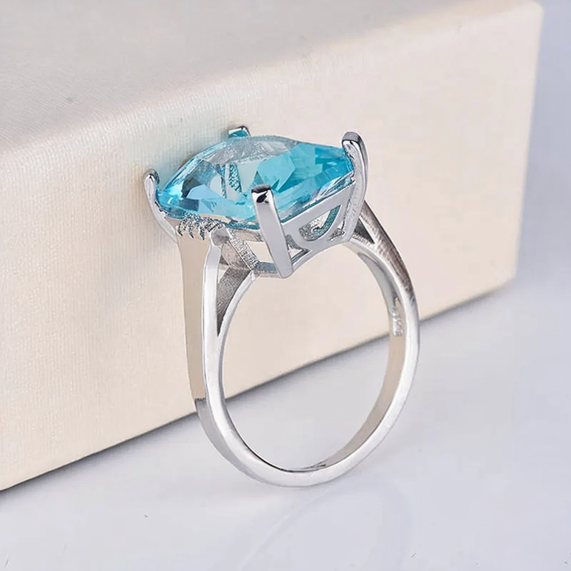 ZDADAN 925 Sterling Silver Charm Topaz Ring For Women Luxury Wedding Jewelry Party Gift