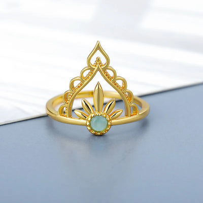 Delicate Crown Blue Opal Ring