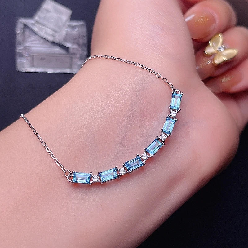 New natural Topaz necklaces with beautiful color and fashionable women's 925 Sterling Silver