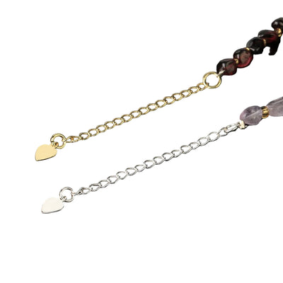 Garnet Birthstone Nugget Bracelet with Adjustable Gold Chain