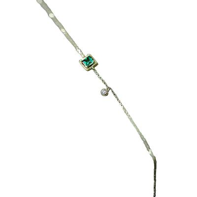 Light Emerald Crystal Chain Bracelet for Taurus