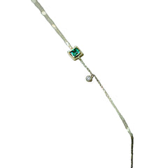 925 Sterling Silver Japanese Simple Emerald Crystal Chain Bracelet Women Light Luxury Temperament Plating 14k Gold Jewelry Gift