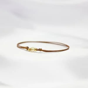 Faceted Citrine Crystal Anklet