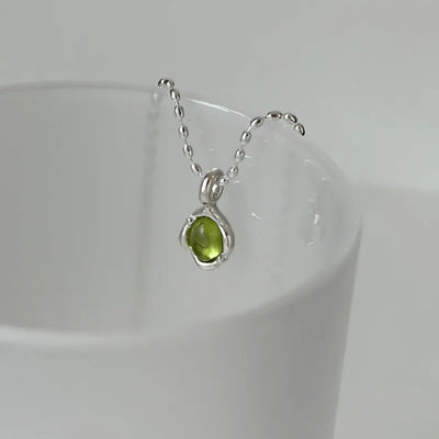 VENTFILLE 925 Sterling Silver Green Crystal Necklace for Women Girl Temperament Banquet Water Drop Jewelry Gift Dropshipping