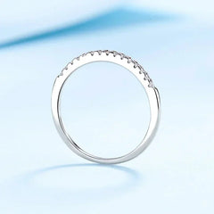 Sterling Silver with White Gold Plated Lab Diamond Eternity Band Engagement Wedding Rings for Women