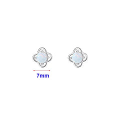 INZATT Real 925 Sterling Silver Opal Flower Mini Stud Earrings For Women Party OL Fine Jewelry Exquisite Accessories Gift