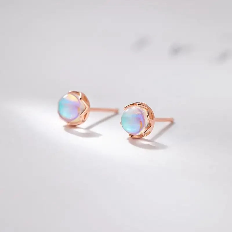 Mini Moonstone Stud Earrings