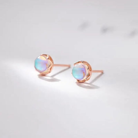 Mini Moonstone Stud Earrings