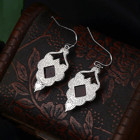 Retro Silver Square Earrings