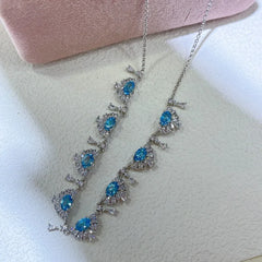 SACE GEMS S925 Sterling Silver Certified 4*6MM Natual Topaz Pendant Necklaces for Womne Engagement Cocktail Party Fine Jewelry
