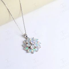 Luxury 4.2ct opal pendant 45cm necklace Pure 925 Silver natural ethiopia gemstones fine jewelry for women anniversary party gift