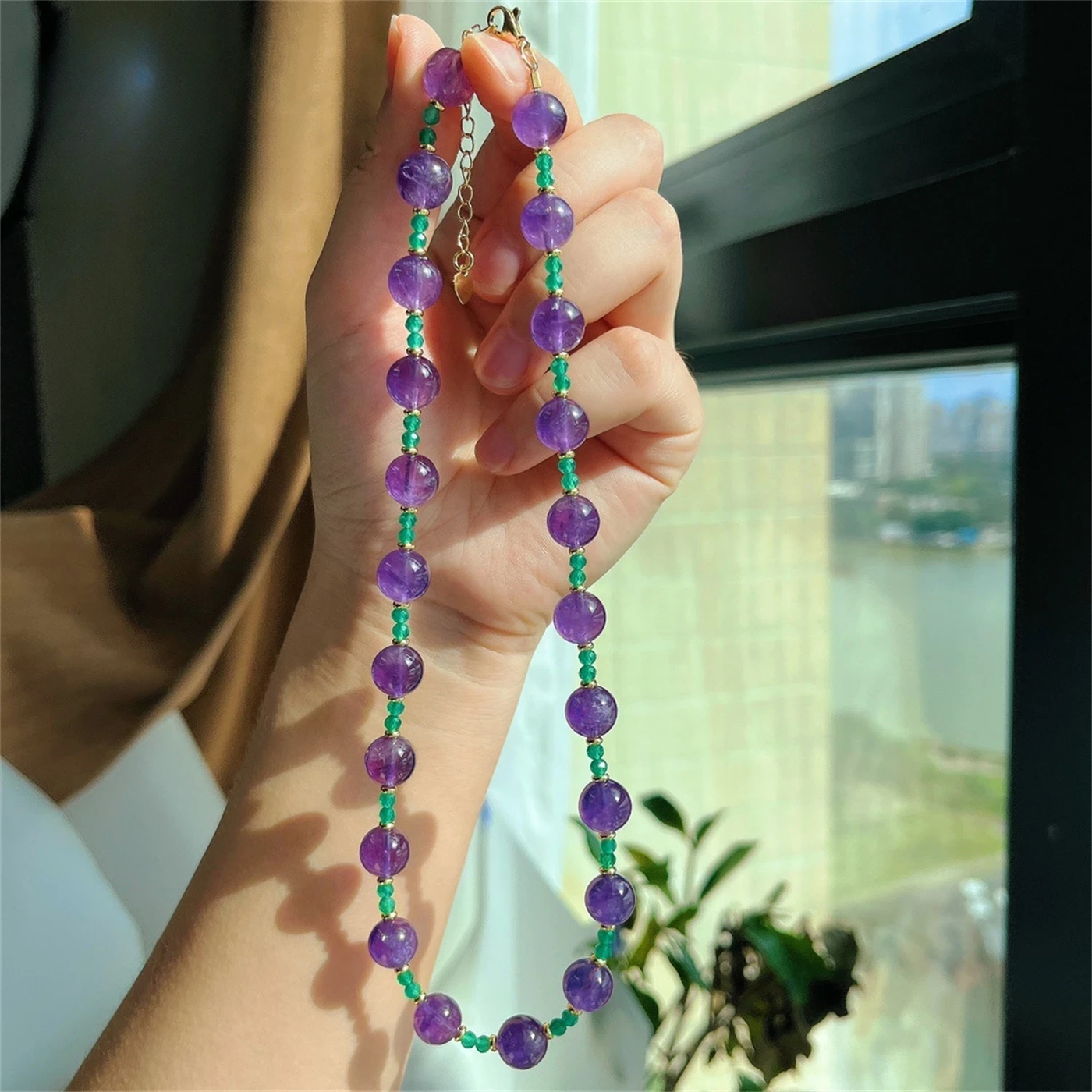 Amethyst Minimalist Unique Necklace for February Born's