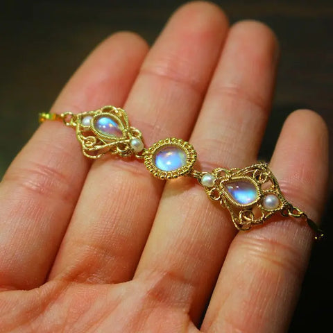 Gold Opal and Pearl Bracelet