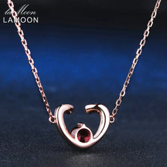 Natural Red Garnet Necklaces For Women Unique Sweet Heart Gemstone Pendant 925 Silver Rose Gold Vermeil Fine Jewelry Gift NI005