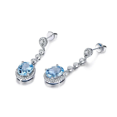 Natural Aquamarine Drop Earrings
