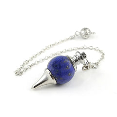 Chakra Natural Stone Crystal Pendulum Real Round Amethyst Pendant Detachable Pendulo for Dowsing Dinvination Healing Quartz X013