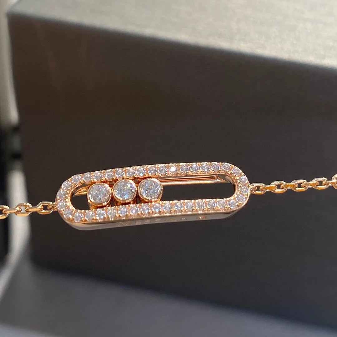 Luxury Diamond Birthstone Bracelet - White Gold Stacking Bangle