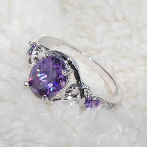 Aesthetic Purple Cubic Zirconia Ring