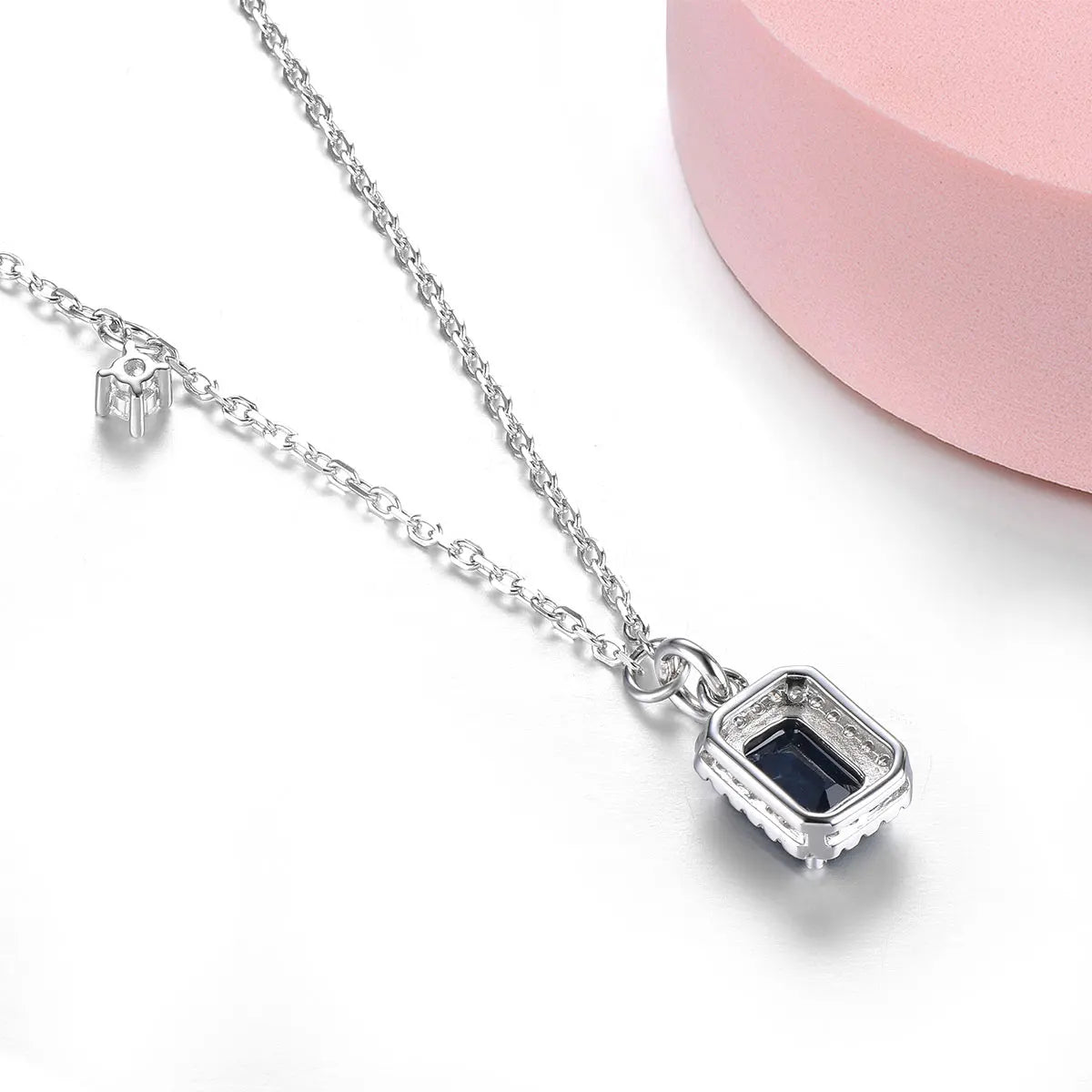 Natural Blue Sapphire Sterling Silver Pendants Necklaces 1.15 Carats Genuine Precious Gemstone Exquisite Fine Jewelrys S925 Women Gifts